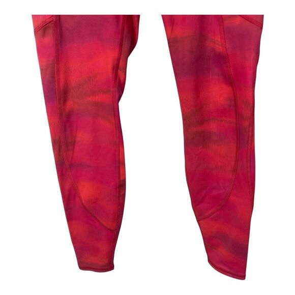 Athleta Rainier Printed Tight SMALL  Yoga Activewear Pink Purple Reflective - Picture 4 of 7